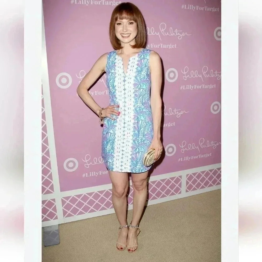 Lilly Pulitzer Target My Fans Blue Pink Print Dress Womens
